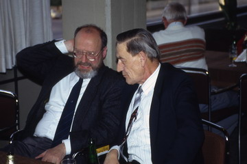 Besuch der Technischen Universität Dresden, Dekan Prof. Dr. Friedrich Töpfer und Dr. Joachim Neumann (v. r.)