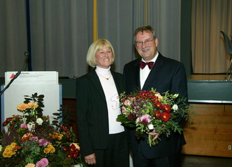 Eveline Lehmann und Hans Kern (v. l.), Festakt 50 Jahre Sektion Karlsruhe am 28. Oktober 2004