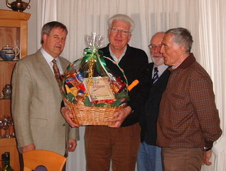 Hans Kern, Helmut Lehmann, Peter Huber und Lothar Klaumünzner (v. l.), 18. Februar 2004